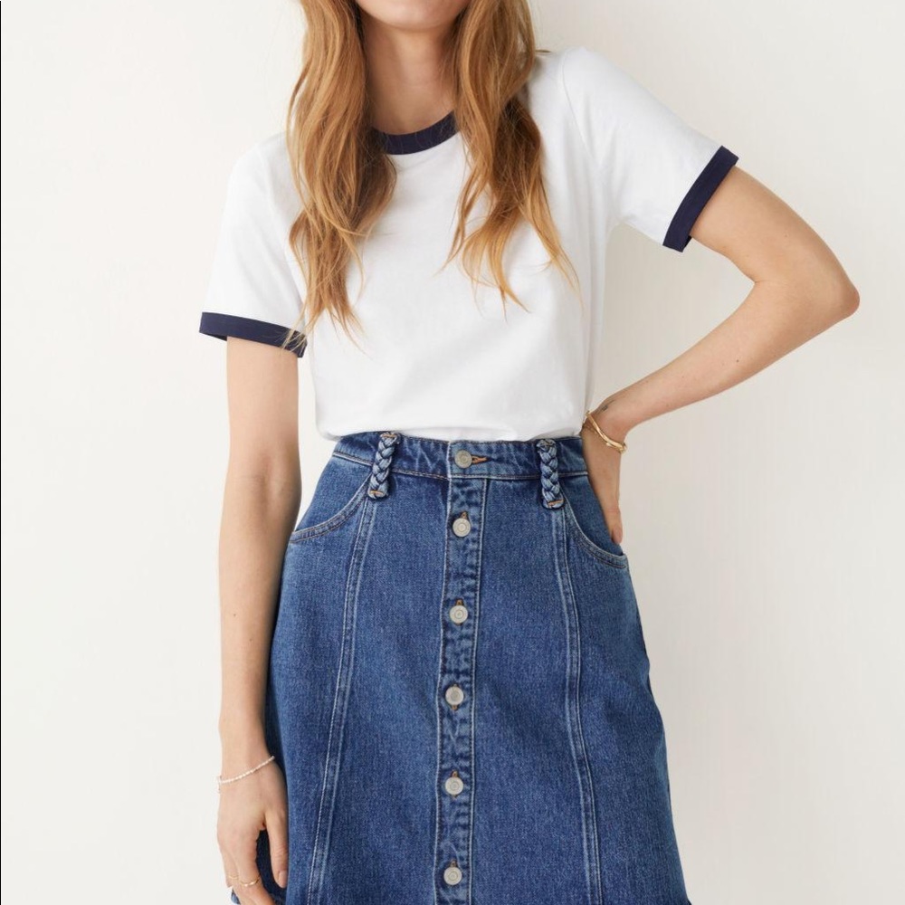 Miss Mango button-down Jean skirt